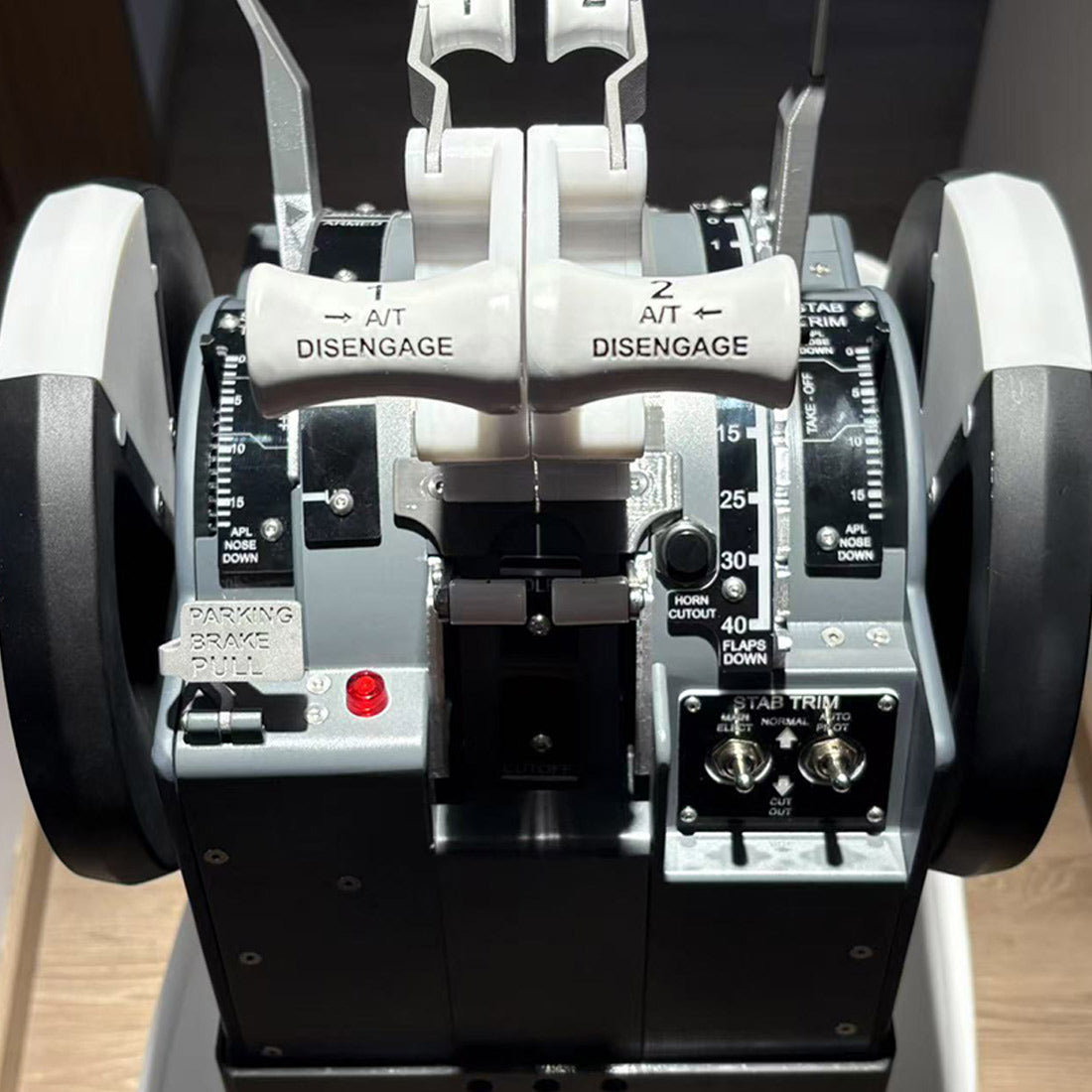 1/1 Scale 3D Printed 737 Throttle Quadrant with Motorized Force Feedback