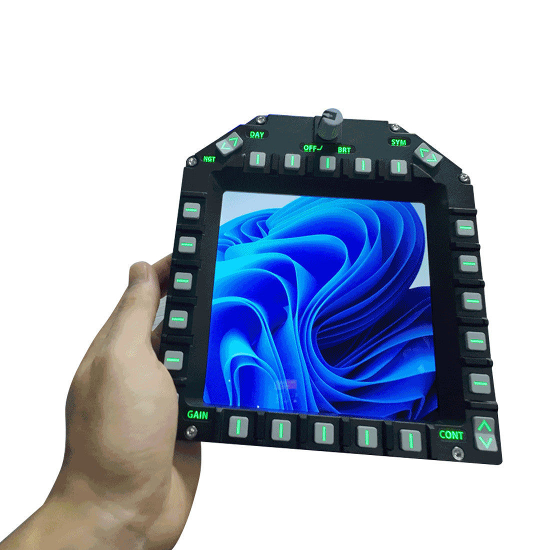 1/1 Scale 5-Inch 2K 24-Key Fighter Jet MFD/DDI Multi-Function Display Panel