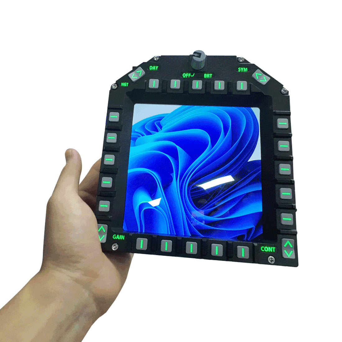 1/1 Scale 5-Inch 2K 24-Key Fighter Jet MFD/DDI Multi-Function Display Panel