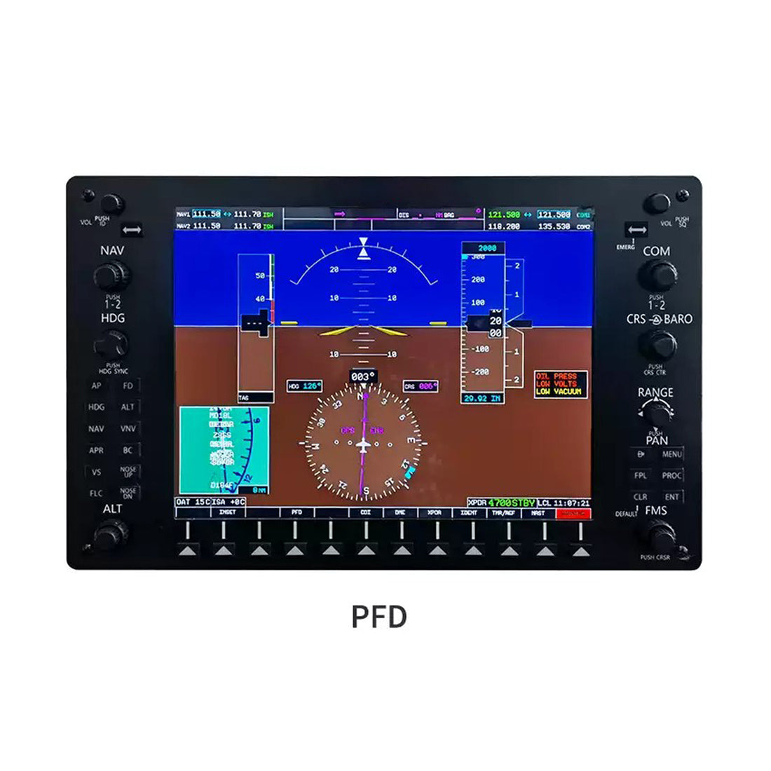 1/1 Scale G1000 Integrated Avionics 3-Piece Panel Set (PFD+MFD+Audio) with Mounting Brackets