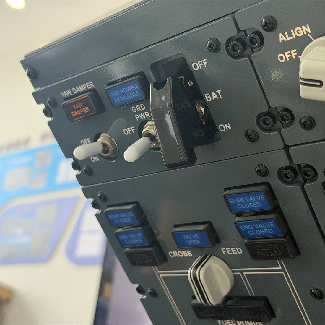Overhead Controls Mechdiy B737 FWD Overhead Control Panel, USB Flight Simulator for MSFS ...