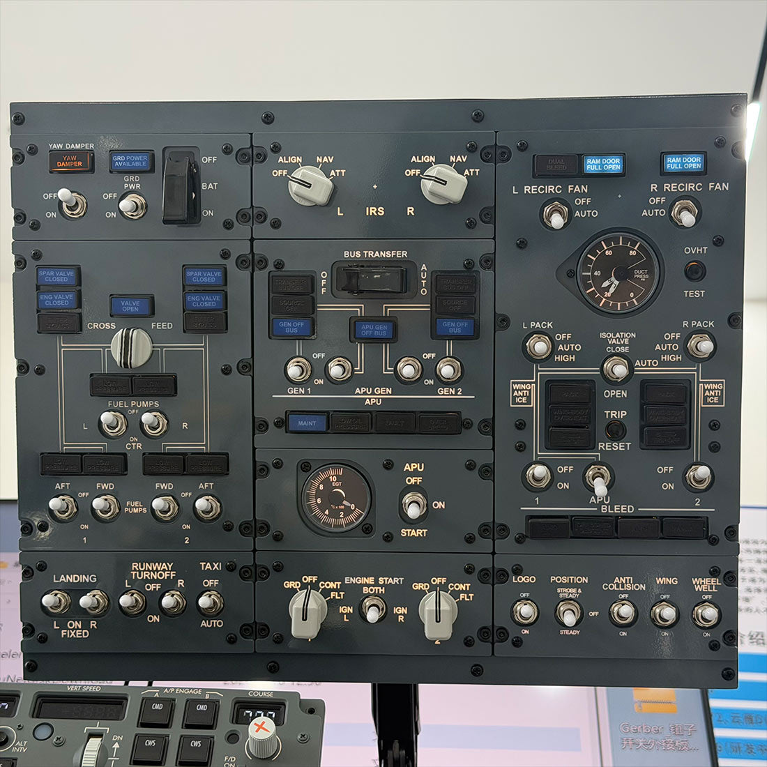 Control Panel Rack Over Head Image Mechdiy B737 FWD Overhead Control Panel, USB Flight Simulator for MSFS ...