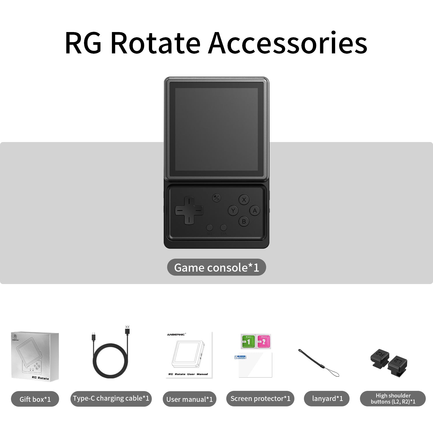 RG Rotate Rotating Touchscreen Handheld Game Console, Portable Gaming Device, Compatible with RG Rotate Retro Handheld Game Console - Mechdiy