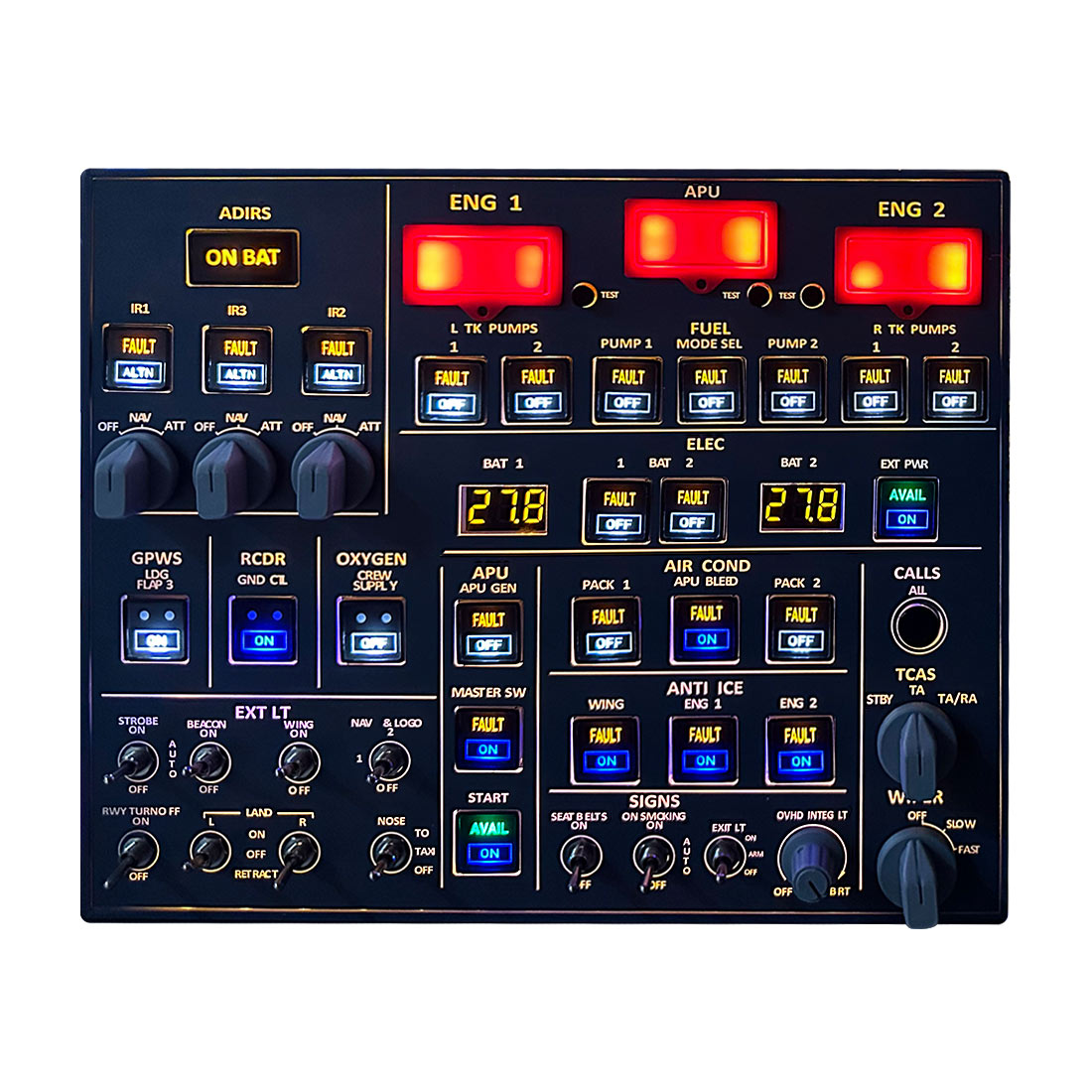 Rowsfire A107 A320pro/A320 MAX Light OVH OVERHEAD Panel (Backlit Edition)
