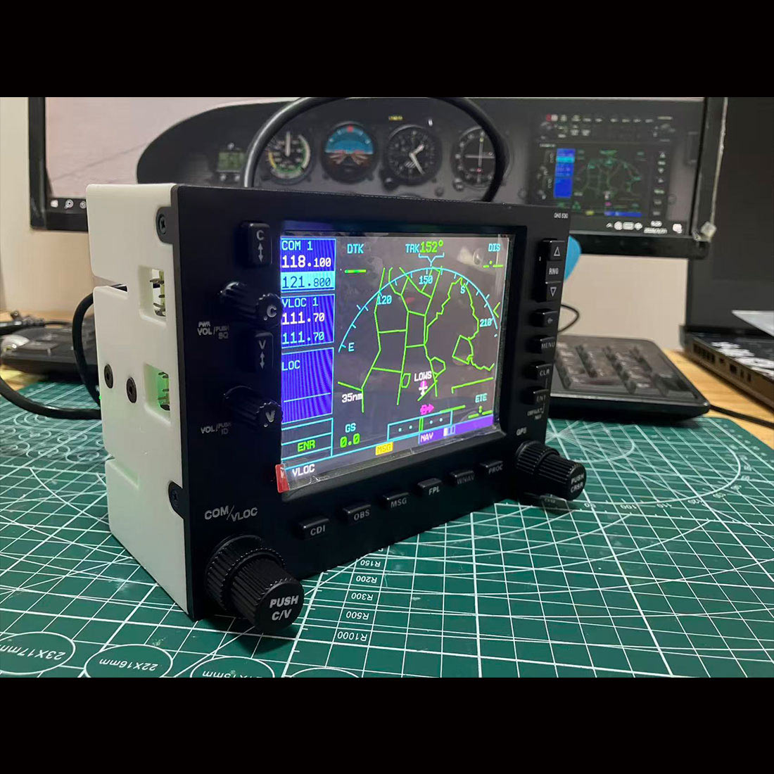 Flight Simulation Avionics Mechdiy Simulation Flight GNS-530 Style Avionics Panel, 5 Inch 4:3 USB ...