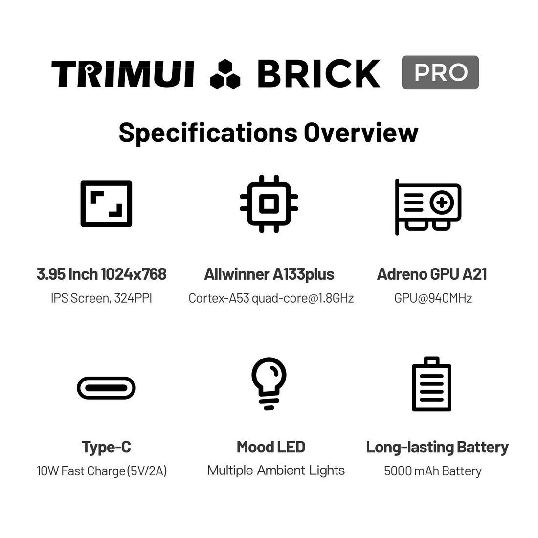 TRIMUI BRICK PRO / U HAMMER Handheld Game Console - 3.95-Inch - Mechdiy
