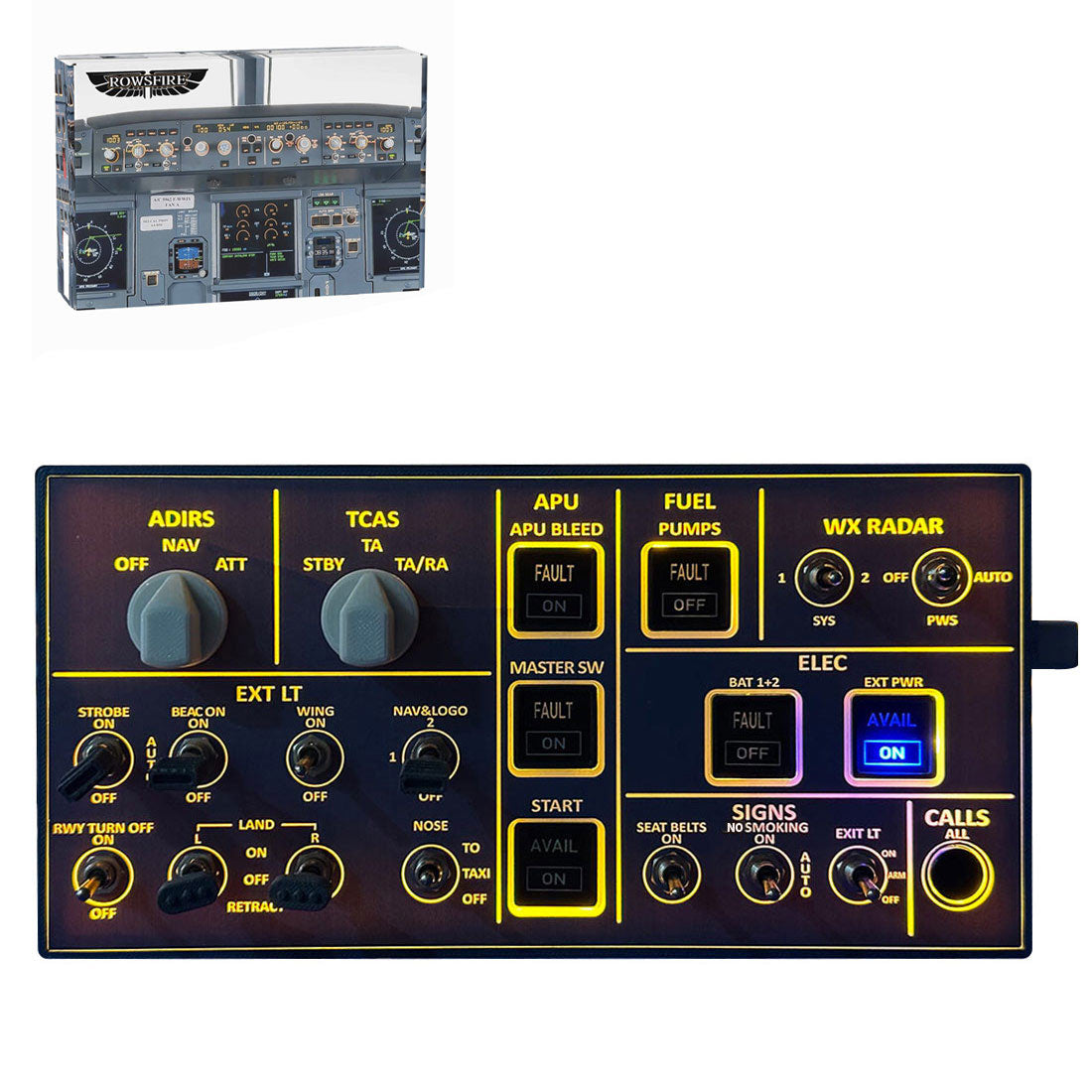 Rowsfire A102 A350 A320 Mini Light Overhead Panel OVH For MSFS 2020 rowsfire-a102-a350-a320-mini-light-overhead-panel-ovh-for-msfs-2020