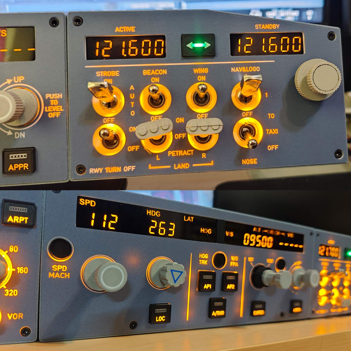 Hardpoint Plane Module D108 All-in-One A32X Home Cockpit Panel - Integrated FCU+Left EFIS ...