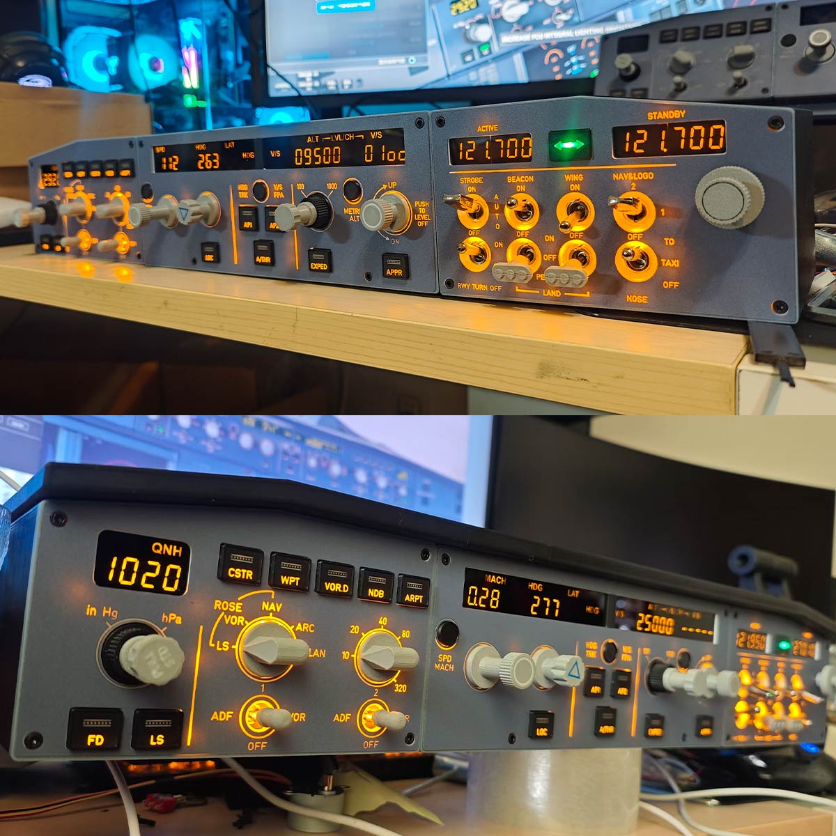 Fcu Display Module D108 All-in-One A32X Home Cockpit Panel - Integrated FCU+Left EFIS ...