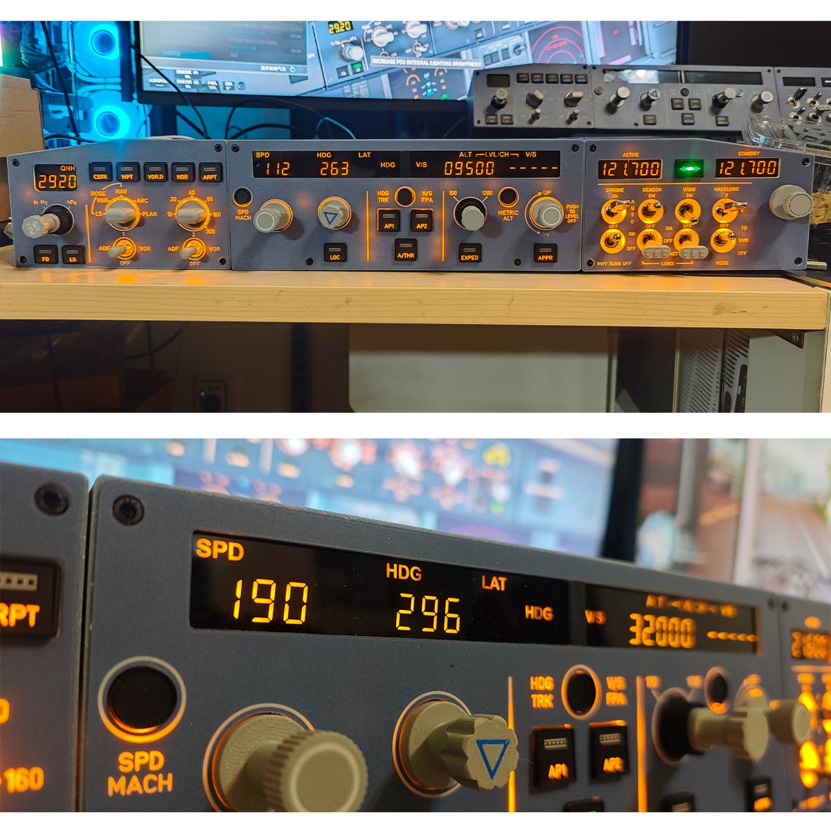 Fcu Display Module D108 All-in-One A32X Home Cockpit Panel - Integrated FCU+Left EFIS ...