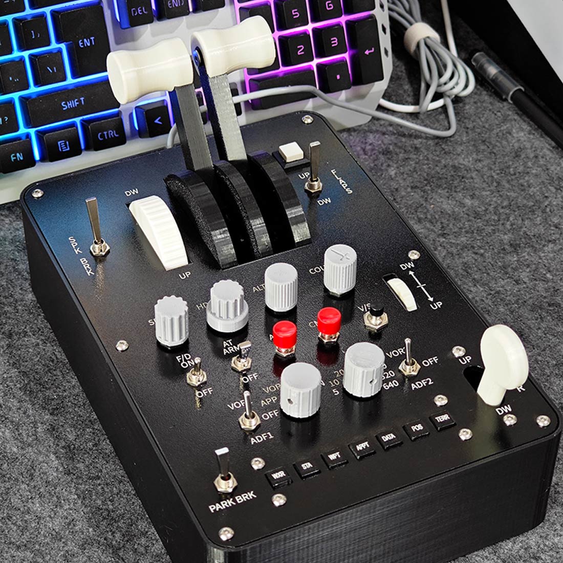 Dual-Throttle Axis Flight Simulator Throttle Quadrant with Reverse ...