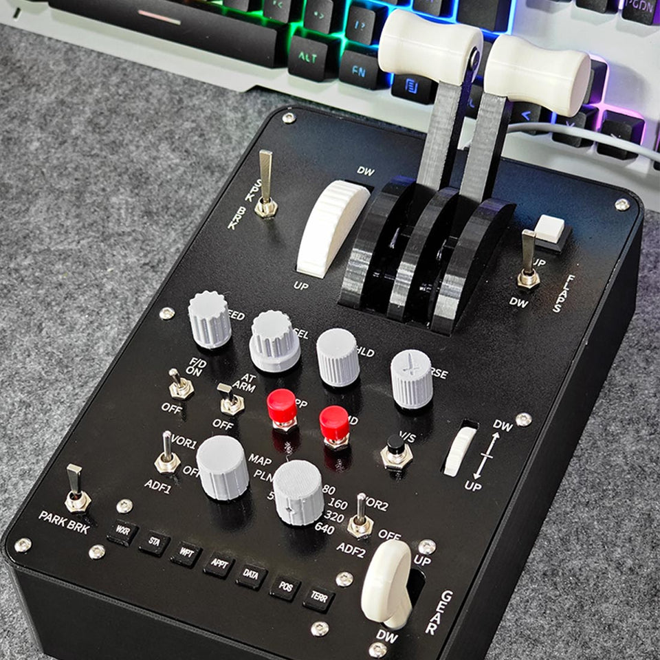 Mechdiy Dual-Throttle Axis Flight Simulator Throttle Quadrant with ...