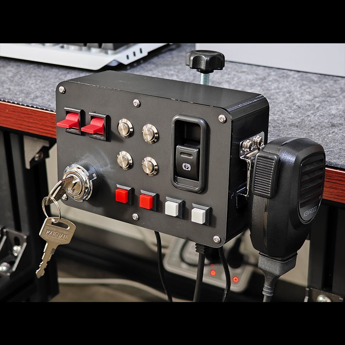 Euro Truck Central Console - Control Panel with Ignition Key Switch & Integrated Intercom System