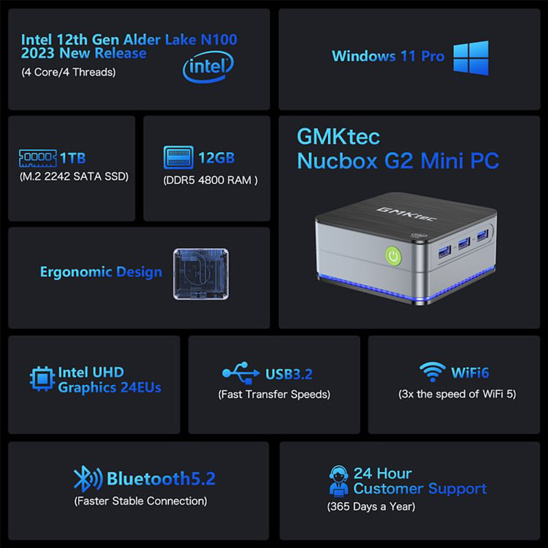 GMKtec NucBox G2 Gaming Mini PC Computer N100 - Mechdiy