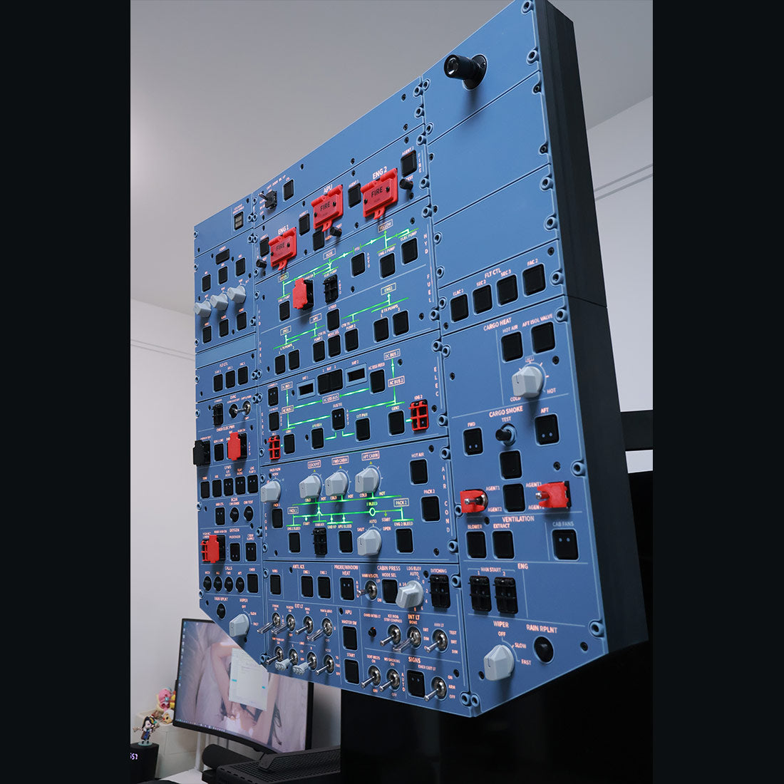 Up Panel Hoowalt D111 A32X 1/1 Scale Light OVHD OVERHEAD Panel HOME Setup Pre ...