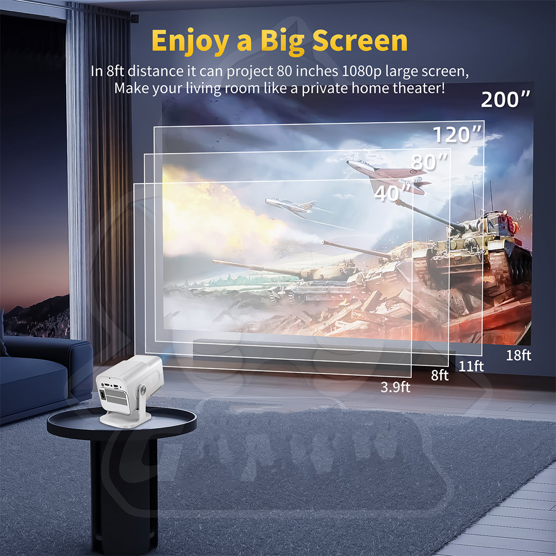 1080P 2-in-1 Projector Game Console (Voice Control )