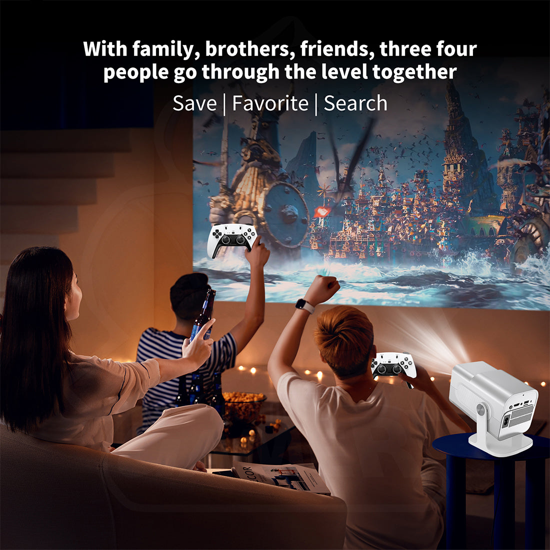 1080P 2-in-1 Projector Game Console (Voice Control )