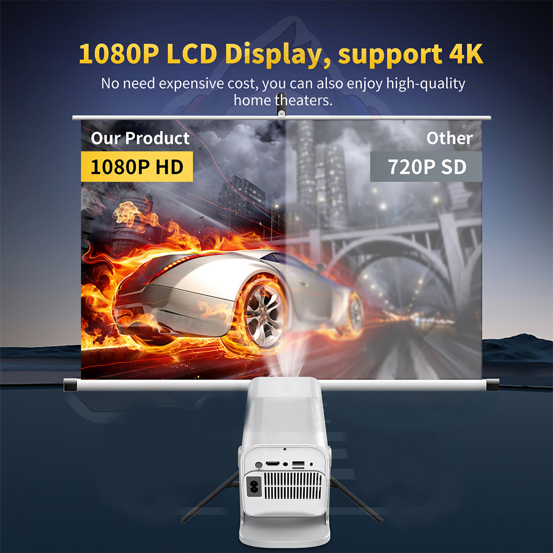 1080P 2-in-1 Projector Game Console (Voice Control )