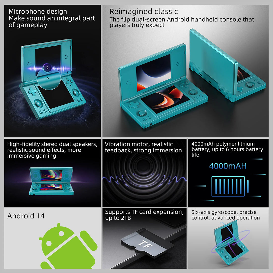 ANBERNIC RG DS Dual-Screen Handheld Game Console