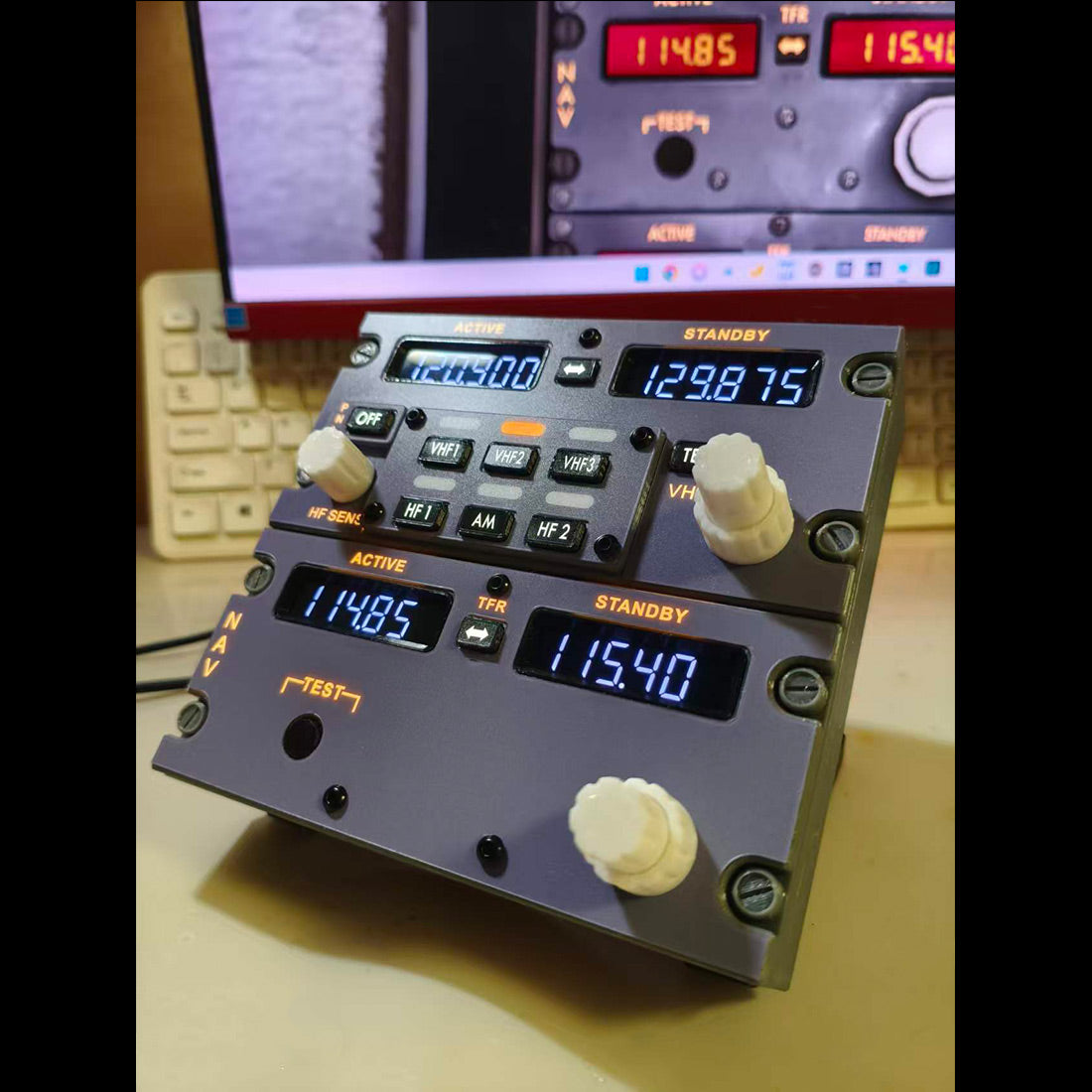Radio Tuning Visual Mechdiy B737 1:1 COCKPIT Radio Tuning Panel (RTP) | Mechdiy