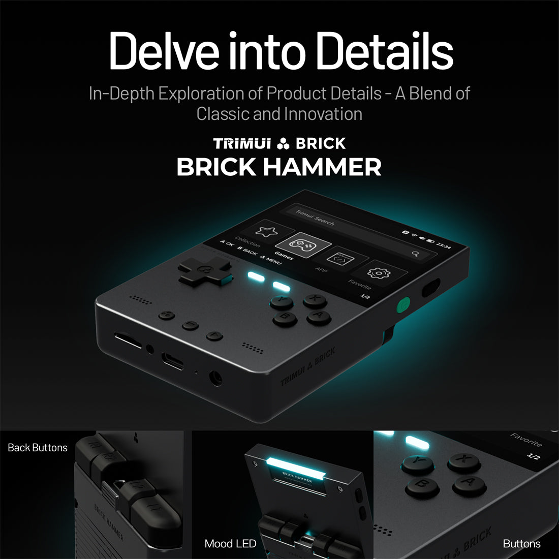 TRIMUI Brick Hammer Retro Handheld Game Console - Mechdiy
