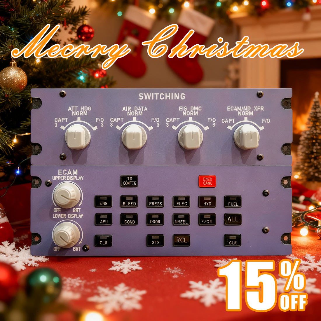 Rowsfire A109 ATT-ADIRS-EIS Integrated Panel (A320/A310/A350) - For MSFS 2020/2024, Fenix, FBW & ini