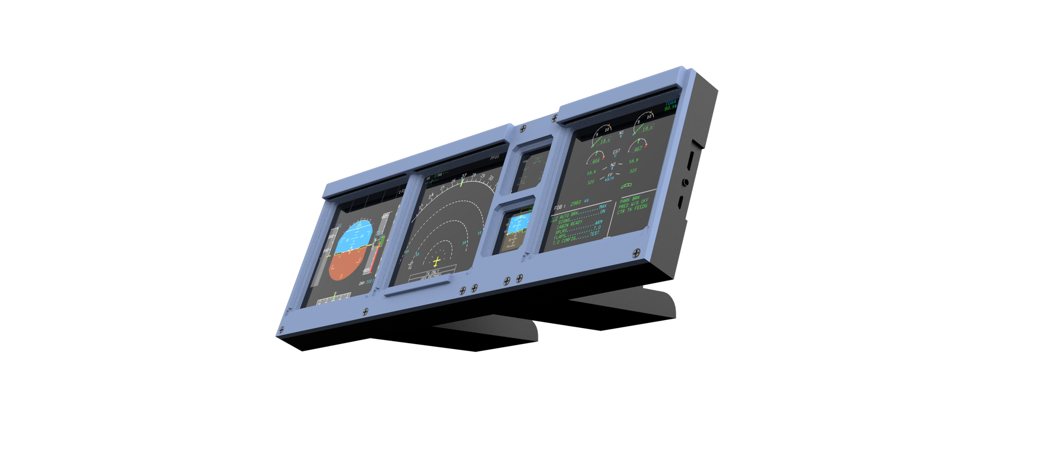 D106 A320/A350/A380 PFD-ND-ECAM-E/WD 4-in-1-Display for MSFS 2020/2024 - Mechdiy