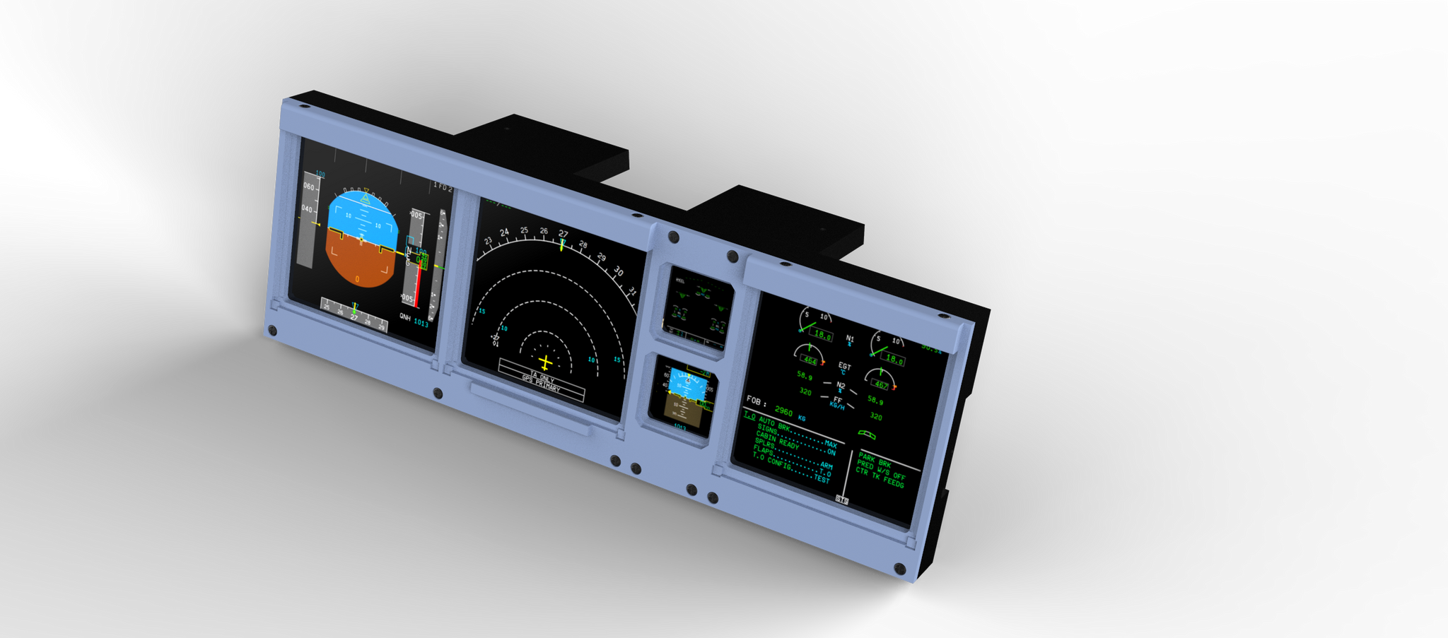 D106 A320/A350/A380 PFD-ND-ECAM-E/WD 4-in-1-Display for MSFS 2020/2024 - Mechdiy