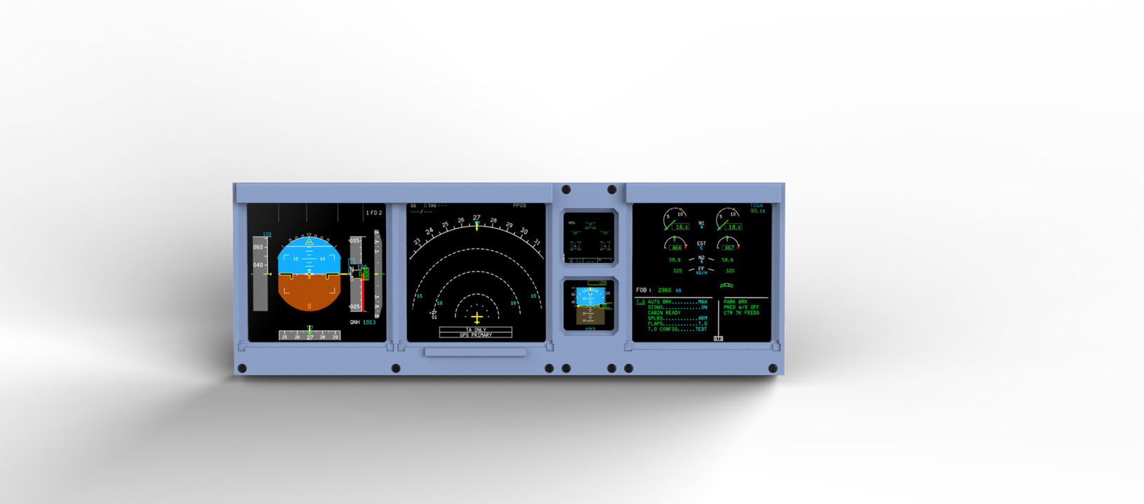 D106 A320/A350/A380 PFD-ND-ECAM-E/WD 4-in-1-Display for MSFS 2020/2024 - Mechdiy