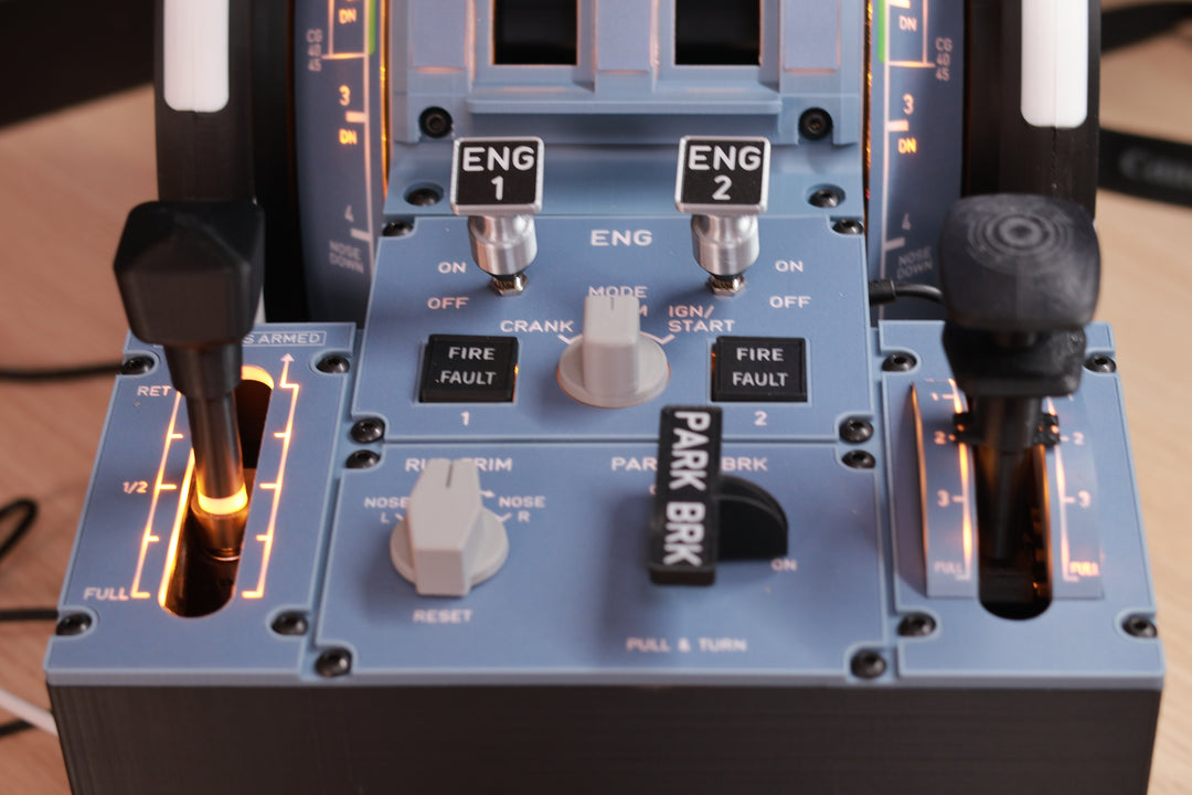 D107 A320/A310/A190 Motorized Throttle-Quadrant for Flight Sim - Backlit Edition - Mechdiy