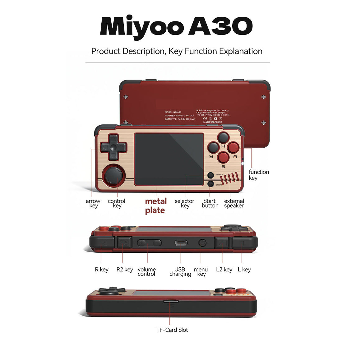 Miyoo A30 Retro Handheld Gaming Console