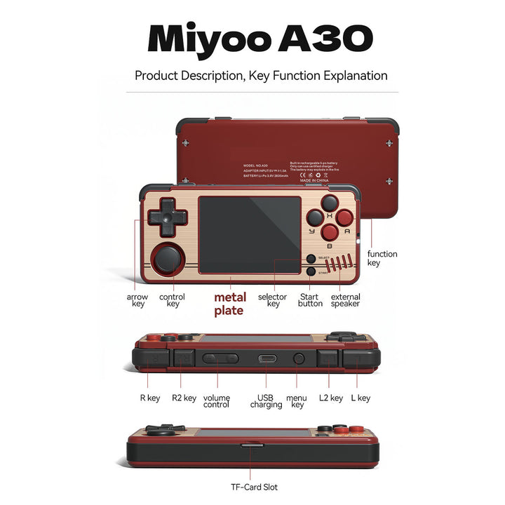 Miyoo A30 Retro Handheld Gaming Console - Mechdiy