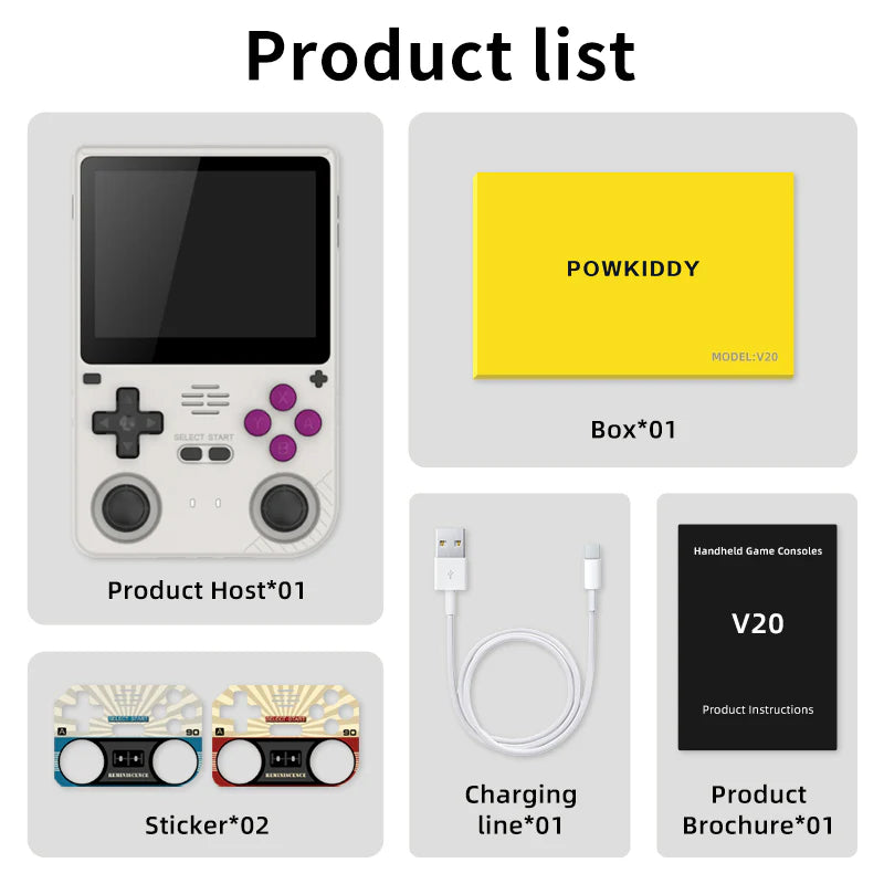 Powkiddy V20 Retro Handheld Game Console