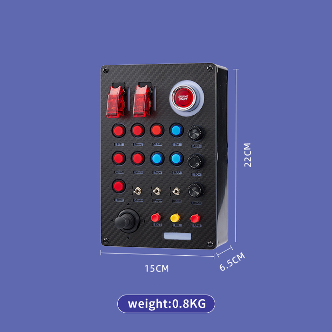 RGB Full-Color Backlit Control Box for Mainstream Windows Racing Simulators