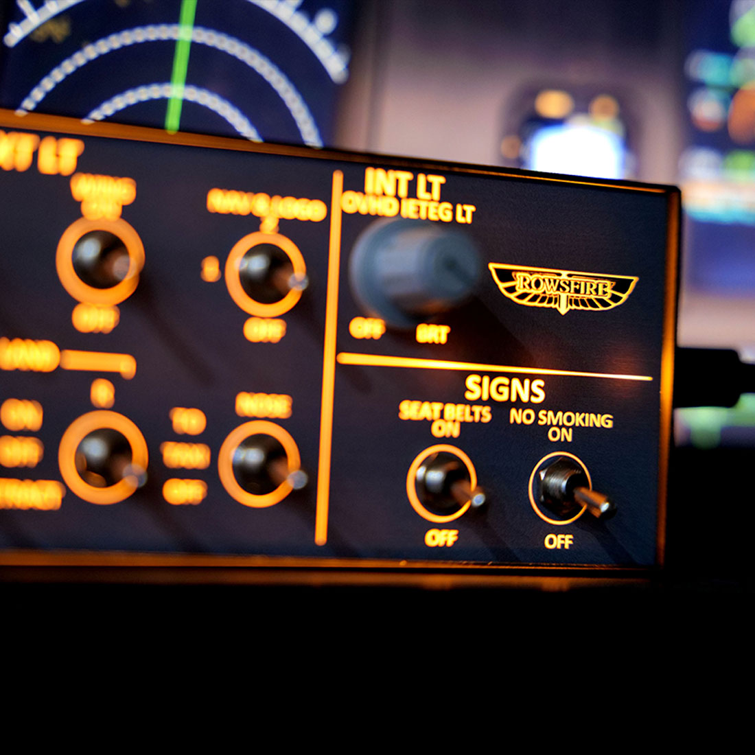 Rowsfire A101 A320 mini Light Overhead Panel (OVH) for MSFS 2020 / 2024 - Backlit Edition