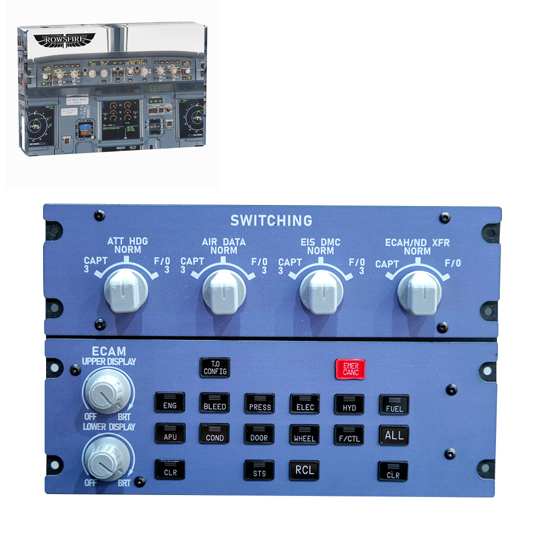 Rowsfire A109 ATT-ADIRS-EIS Integrated Panel (A320/A310/A350) - For MSFS 2020/2024, Fenix, FBW & ini