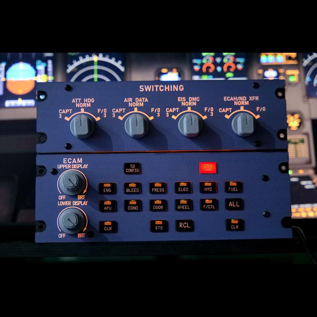 Rowsfire A109 ATT-ADIRS-EIS Integrated Panel (A320/A310/A350) - For MSFS 2020/2024, Fenix, FBW & ini
