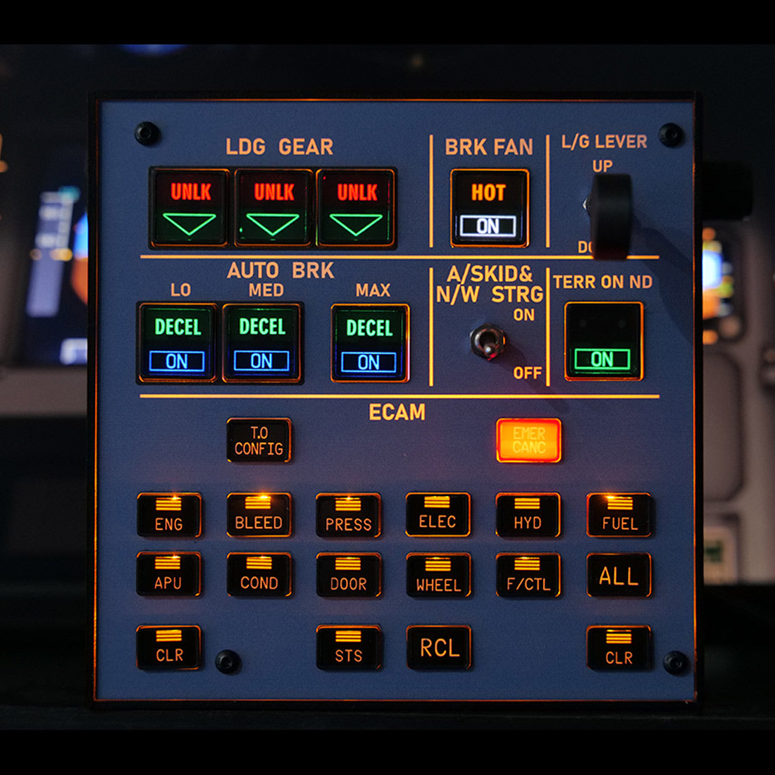 Rowsfire A103 A320/A310/A350/XECAM HOME COCKPIT Landing Gear Indicator Integrated Panel - Mechdiy
