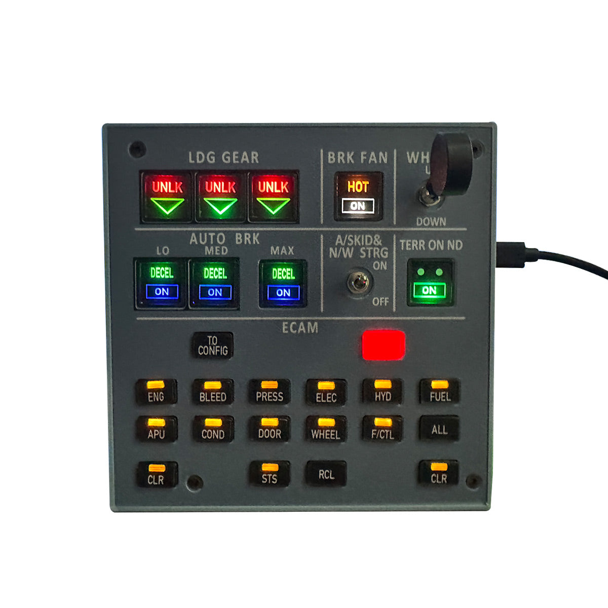 Rowsfire A103 A320/A310/A350/XECAM HOME COCKPIT Landing Gear Indicator Integrated Panel - Mechdiy