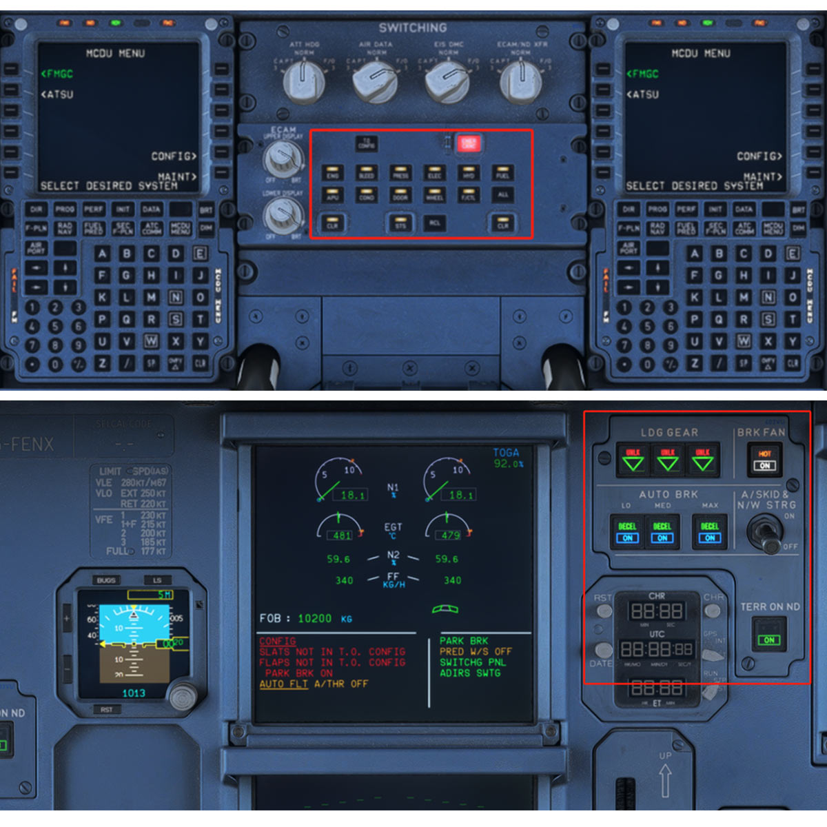Rowsfire A103 A320/A310/A350/XECAM HOME COCKPIT Landing Gear Indicator Integrated Panel - Mechdiy