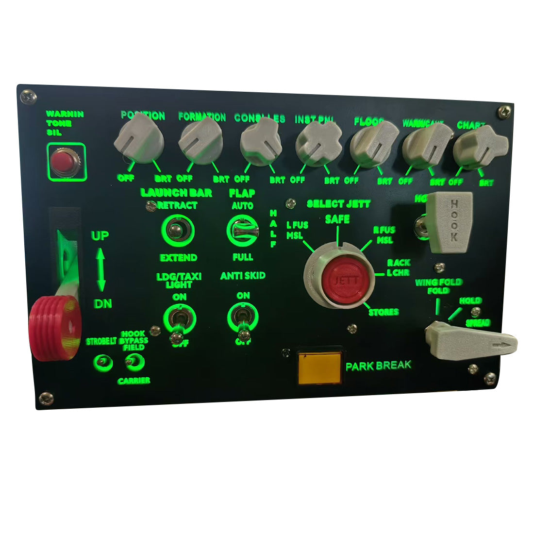 Rowsfire D101 F/A-18 Universal Carrier Landing Switch Panel for DCS - Flight Sim Cockpit