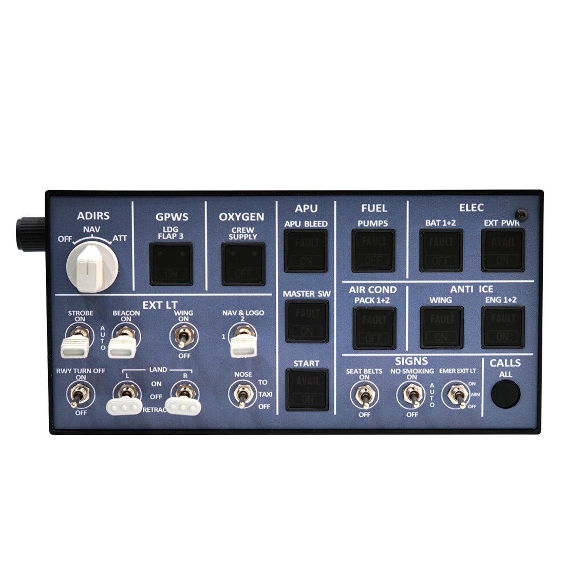 Rowsfire A106 pro A320 pro Light Overhead Panel (OVH) - Backlit+Metal Houseing+Tactile Switches Edition - Mechdiy