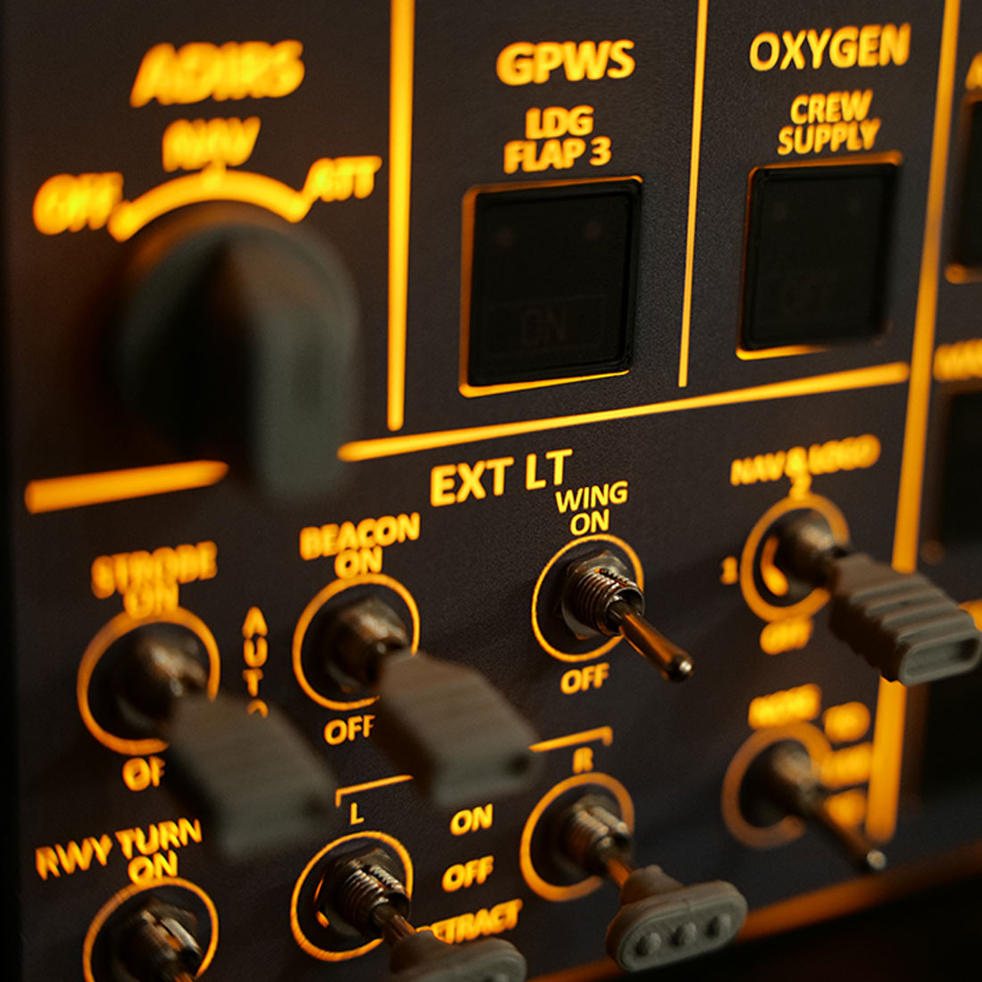 Rowsfire A106 pro A320 pro Light Overhead Panel (OVH) - Backlit+Metal Houseing+Tactile Switches Edition - Mechdiy