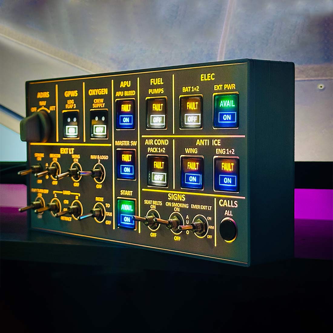 Rowsfire A106 pro A320 pro Light OVH Overhead Panel (Backlit Edition)