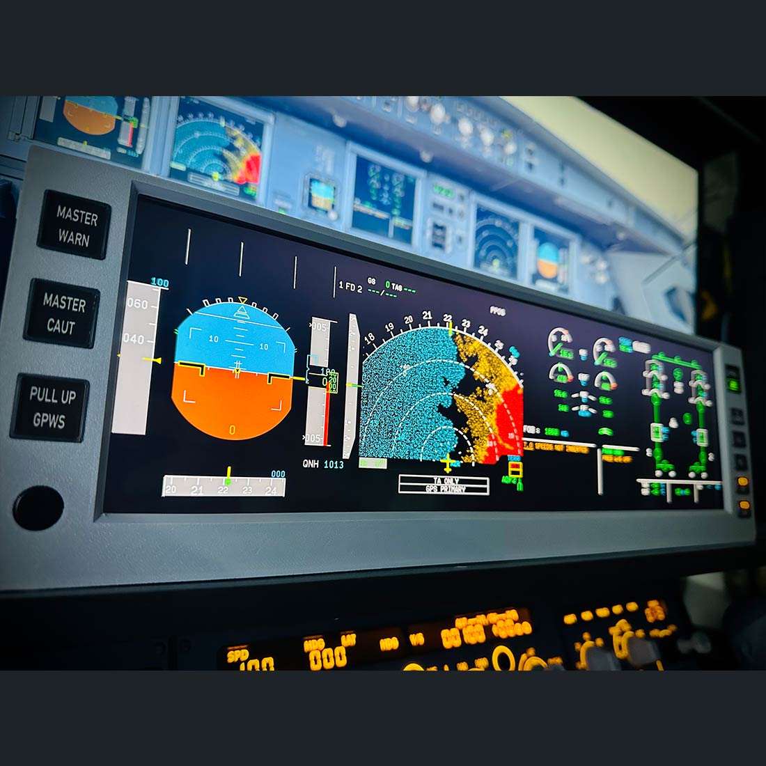 Integrated Flight Display Rowsfire A108 A320/A350/A380 PFD ND ECAM EWD 4-in-1 Flight Display ...