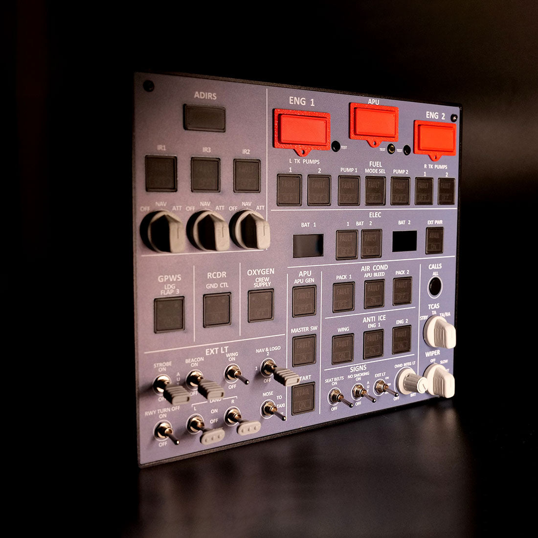 Rowsfire A107 A320pro/A320 MAX Light Overhead Panel (OVH) -Backlit+Metal Houseing+Tactile Switches Edition - Mechdiy