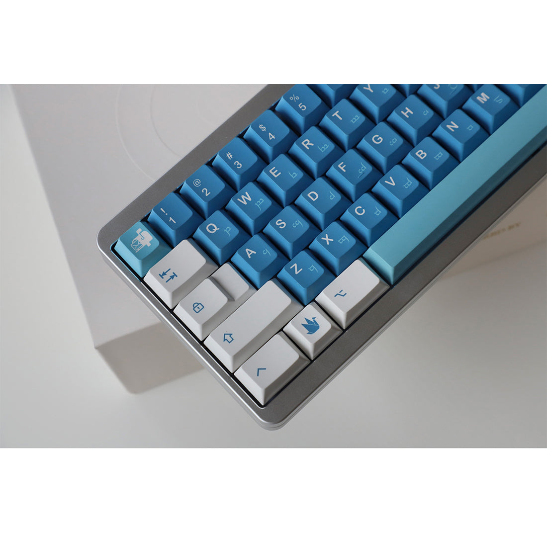 Sea Mist Romantic Letter 5-Side Dye-Sub PBT Keycap Set for Mechanical Keyboards