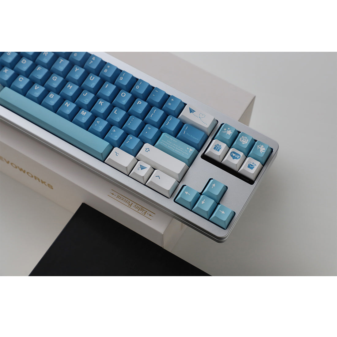 Sea Mist Romantic Letter 5-Side Dye-Sub PBT Keycap Set for Mechanical Keyboards
