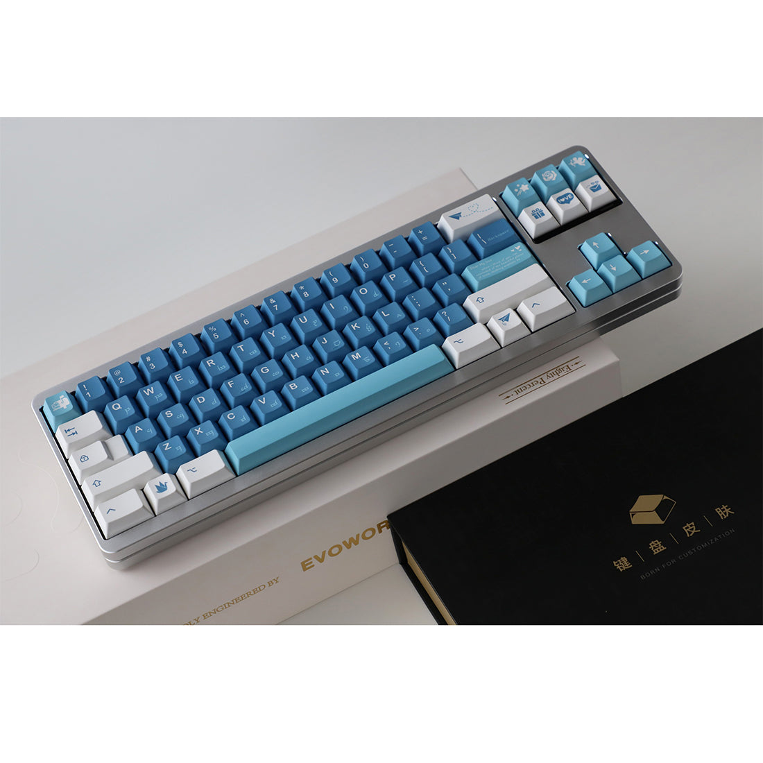 Sea Mist Romantic Letter 5-Side Dye-Sub PBT Keycap Set for Mechanical Keyboards