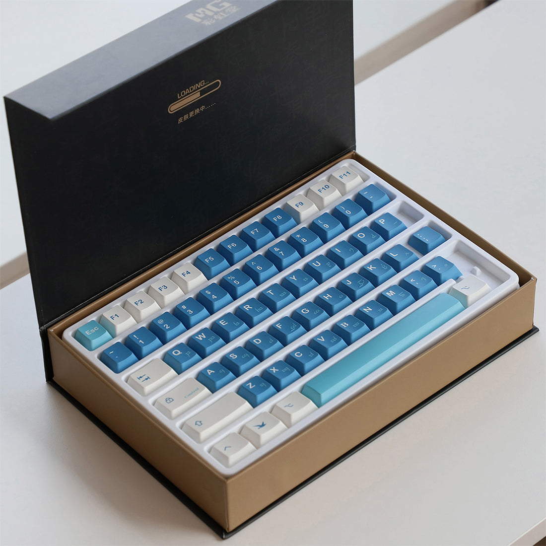 Sea Mist Romantic Letter 5-Side Dye-Sub PBT Keycap Set for Mechanical Keyboards